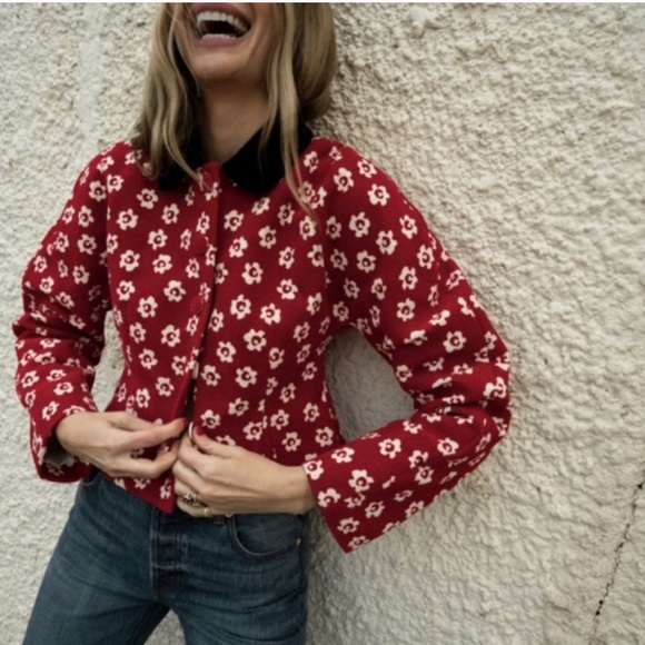 New Tory Burch Flower Stencil Bouclé Jacket - Picture 6 of 15